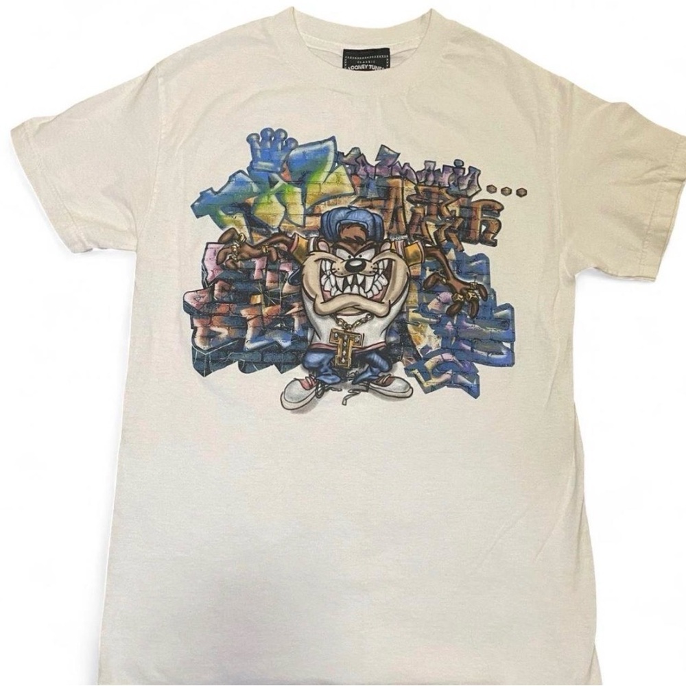 Vintage 2003 Looney Tunes Taz Graffiti Hip‎ Hop Tasmanian Devil Graphic T-Shirt